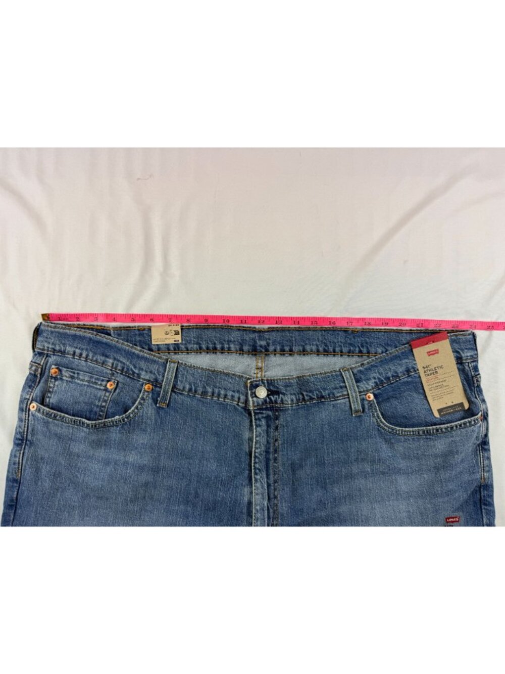 NWT Levis 541 Athletic Taper Blue Jeans Men’s size 50x29 Stretch Light Wash - Picture 11 of 14